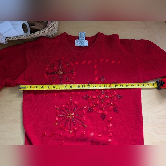 VINTAGE Santoria Grand Ma Christmas Sweater Size M Made In Hong Kong - Picture 8 of 9